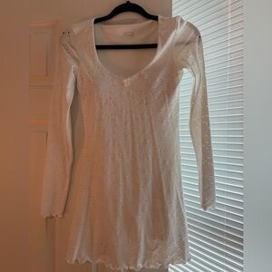 Aerie White Long Sleeve Dress